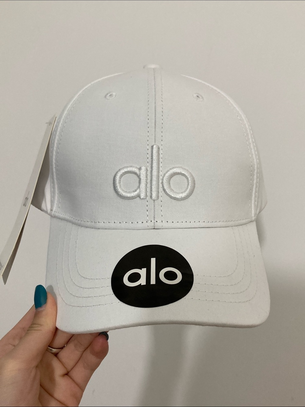 ALO Yoga Kids White Embroidered Logo Baseball Hat